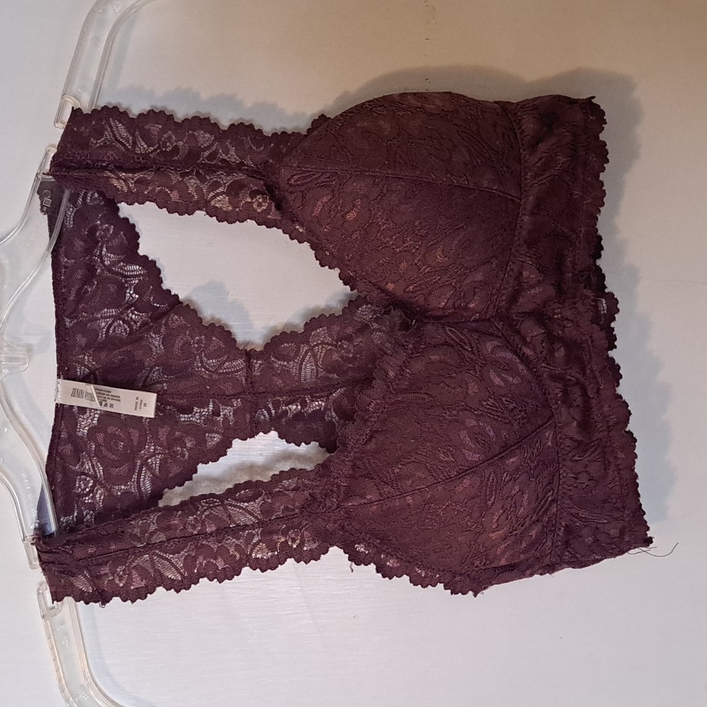 Dark Purple Zenana Outfitters Lace Bralette Medium